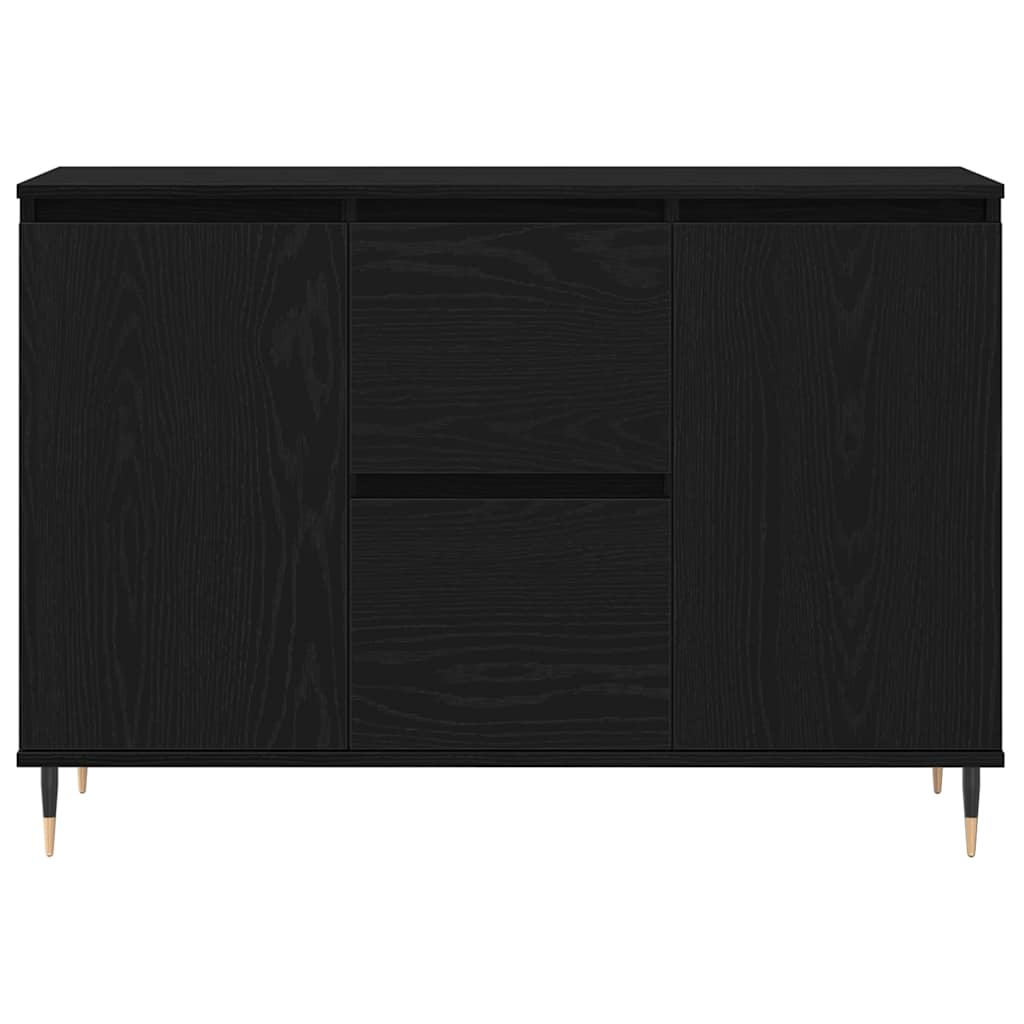 Sideboard Schwarz Eichen-Optik 101,5 x 35 x 70 cm Holzwerkstoff