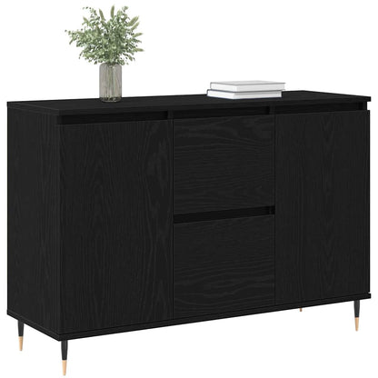 Sideboard Schwarz Eichen-Optik 101,5 x 35 x 70 cm Holzwerkstoff