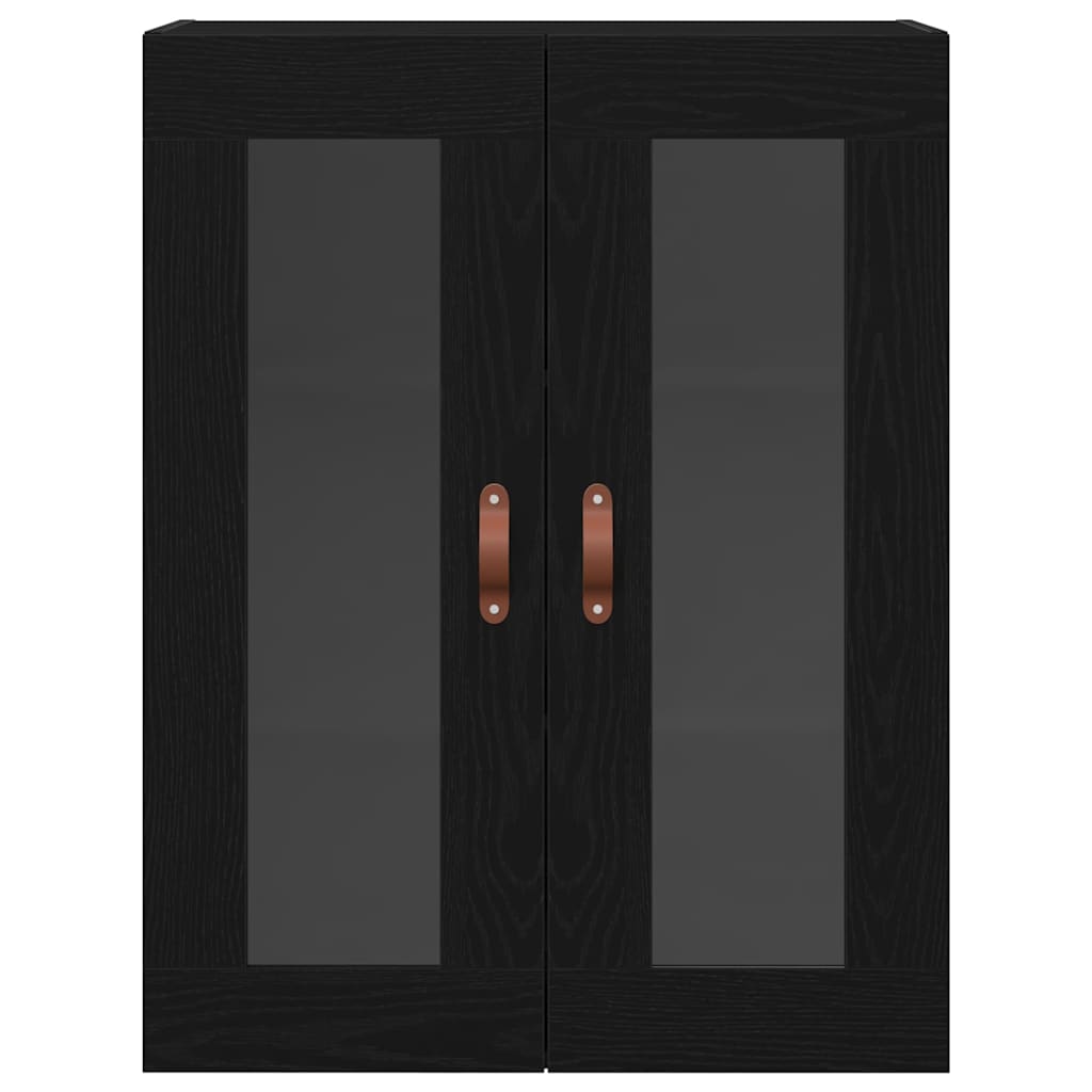 Wandschrank Wandmontiert Schwarz Eichen-Optik 69,5 x 34 x 90 cm