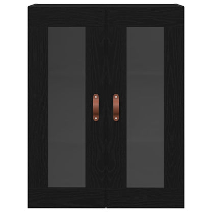 Wandschrank Wandmontiert Schwarz Eichen-Optik 69,5 x 34 x 90 cm