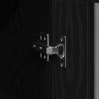 Wandschrank Wandmontiert Schwarz Eichen-Optik 69,5 x 34 x 90 cm