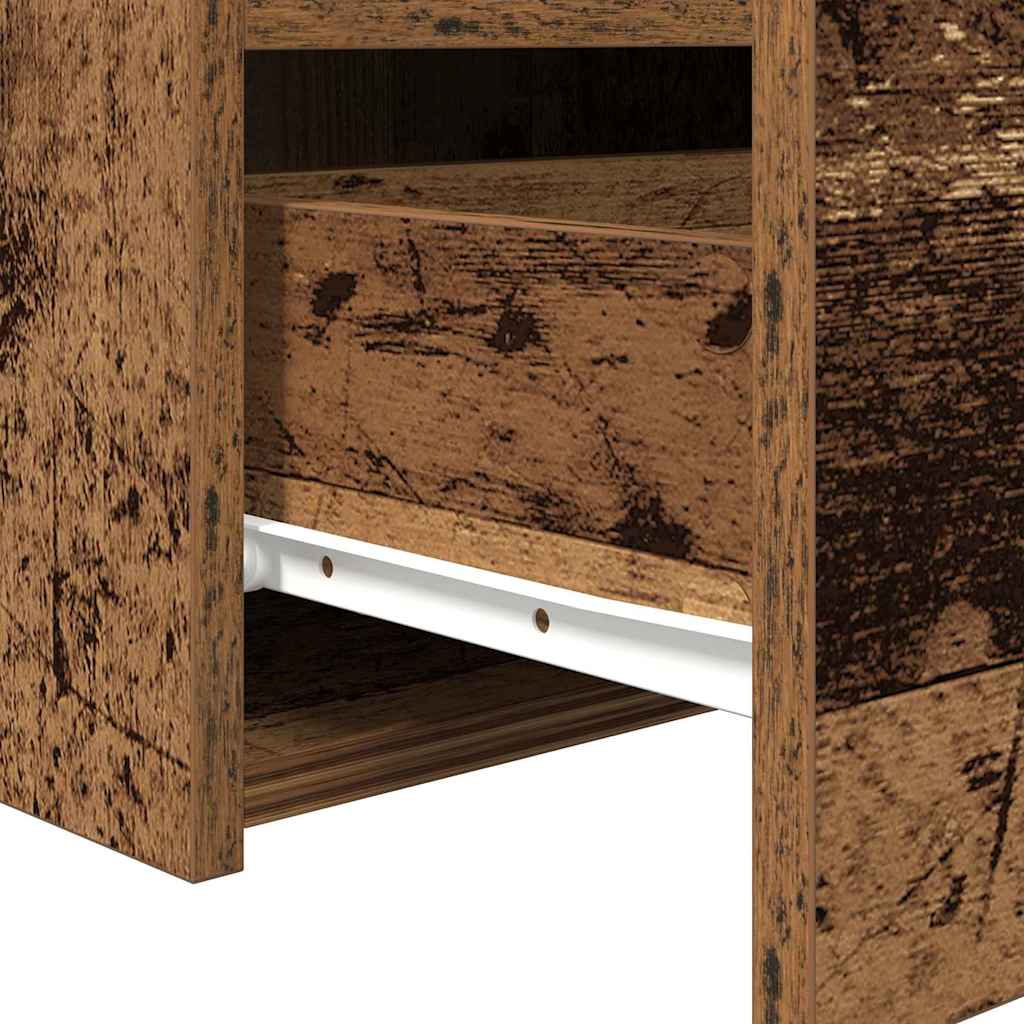 vidaXL Nachttisch mit Schubladen Altholz 50 x 40 x 45 cm Holzwerkstoff