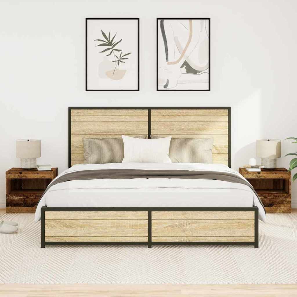 Nachttisch 2 pcs Altholz 50 x 40 x 45 cm Holzwerkstoff