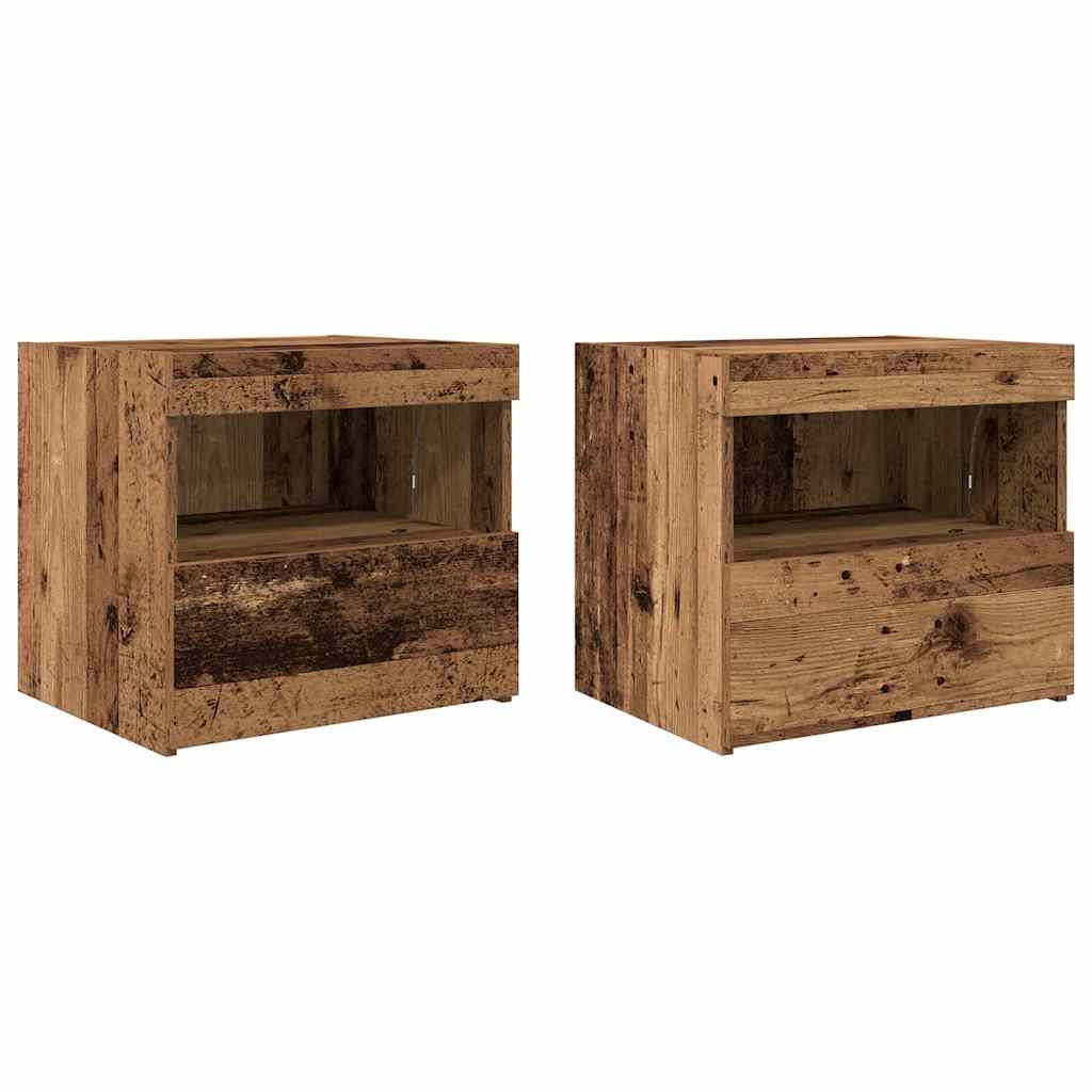 Nachttisch 2 pcs Altholz 50 x 40 x 45 cm Holzwerkstoff