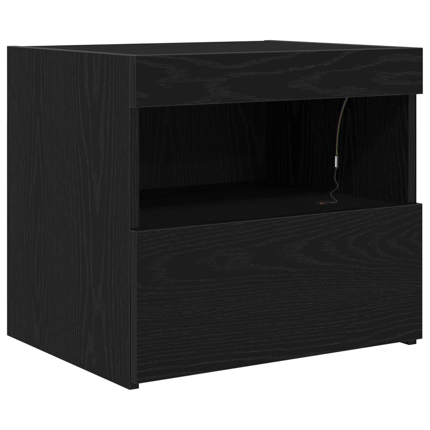 vidaXL Nachttisch Schwarz Eichen-Optik 50 x 40 x 45 cm Holzwerkstoff
