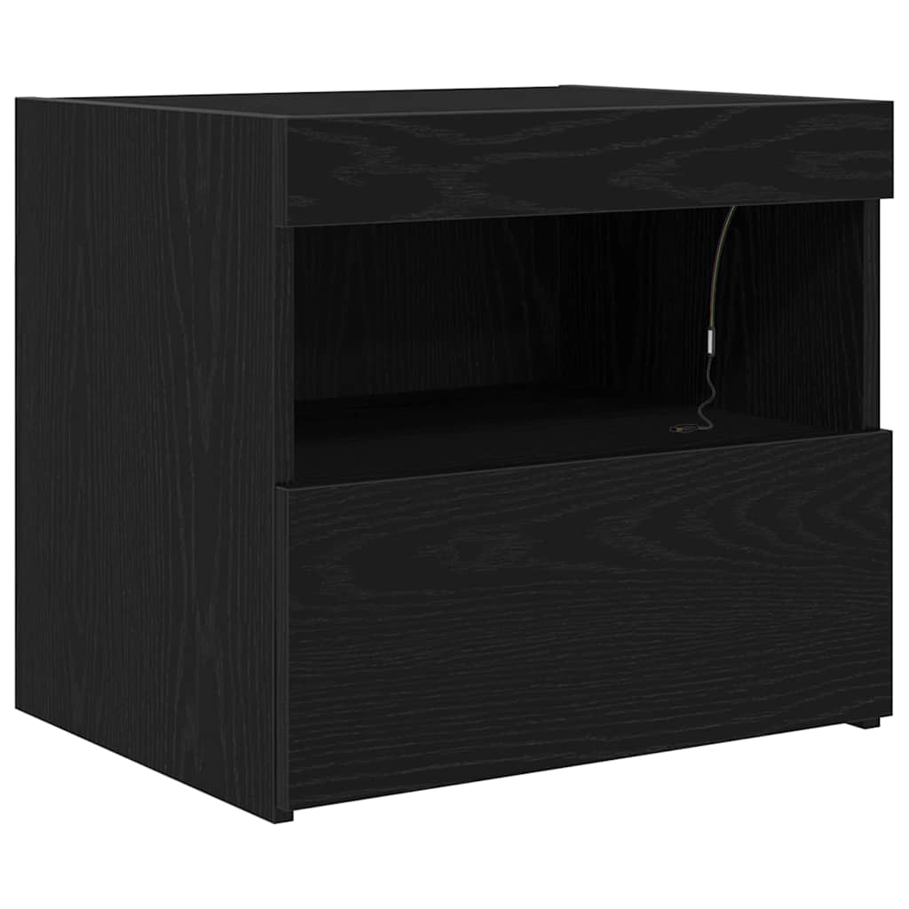 vidaXL Nachttisch 2 pcs Schwarz Eichen-Optik 50 x 40 x 45 cm