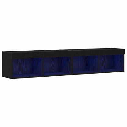 vidaXL TV-Schrankset 2 pcs Schwarz Eichen-Optik 80 x 30 x 30 cm