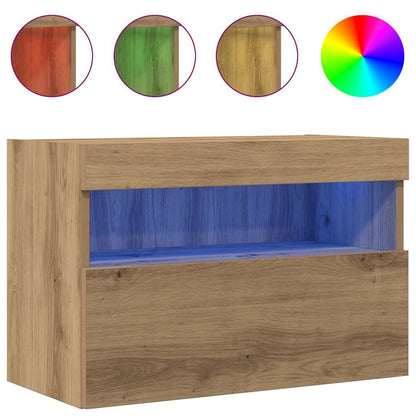 TV-Wandschrank Wandmontiert 2 pcs Artisan-Eiche 60 x 30 x 40 cm