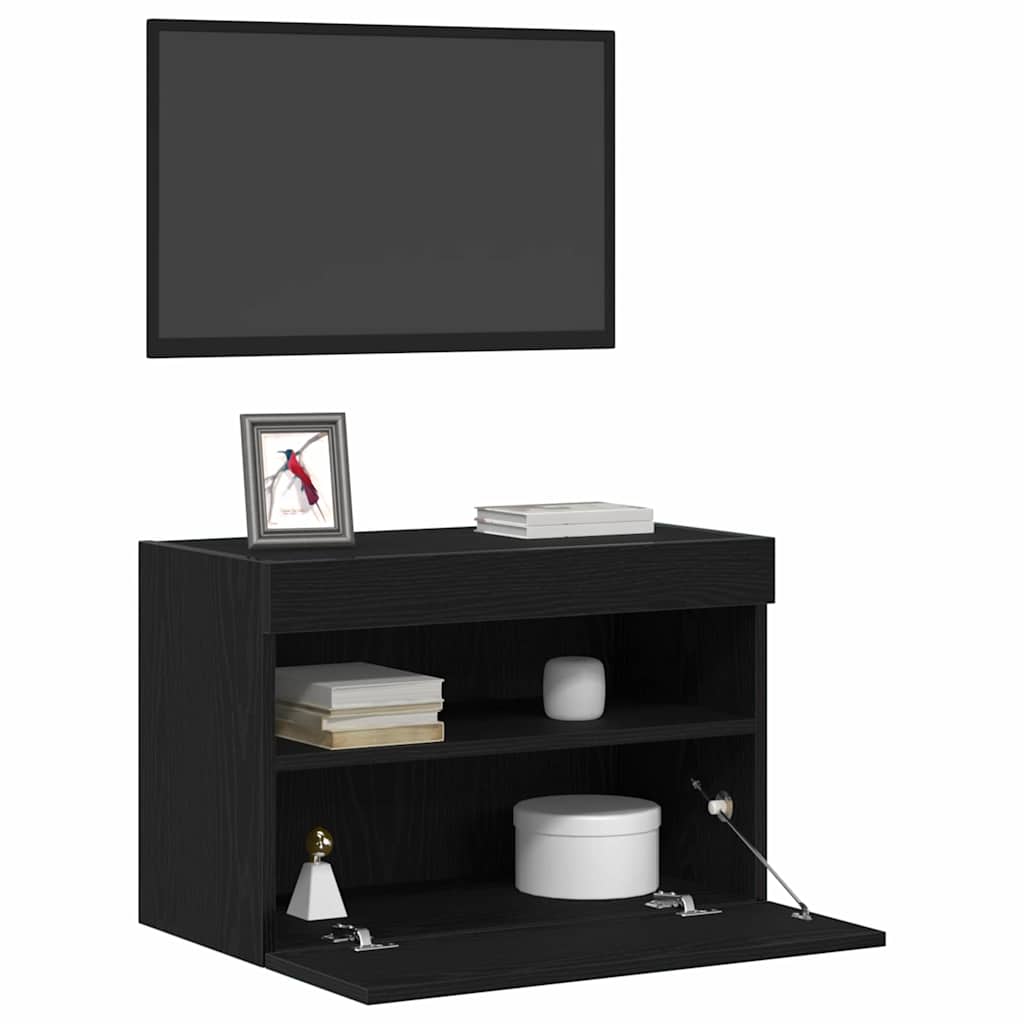 vidaXL TV-Wandschrank Schwarz Eichen-Optik 60 x 30 x 40 cm