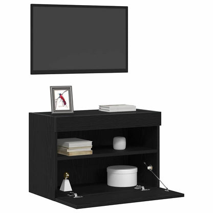 vidaXL TV-Wandschrank Schwarz Eichen-Optik 60 x 30 x 40 cm