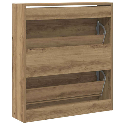 Schuhschrank Geräucherte Eiche 80 x 21 x 87,5 cm Holzwerkstoff