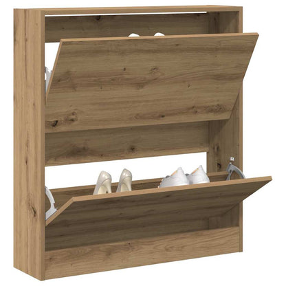 Schuhschrank Geräucherte Eiche 80 x 21 x 87,5 cm Holzwerkstoff