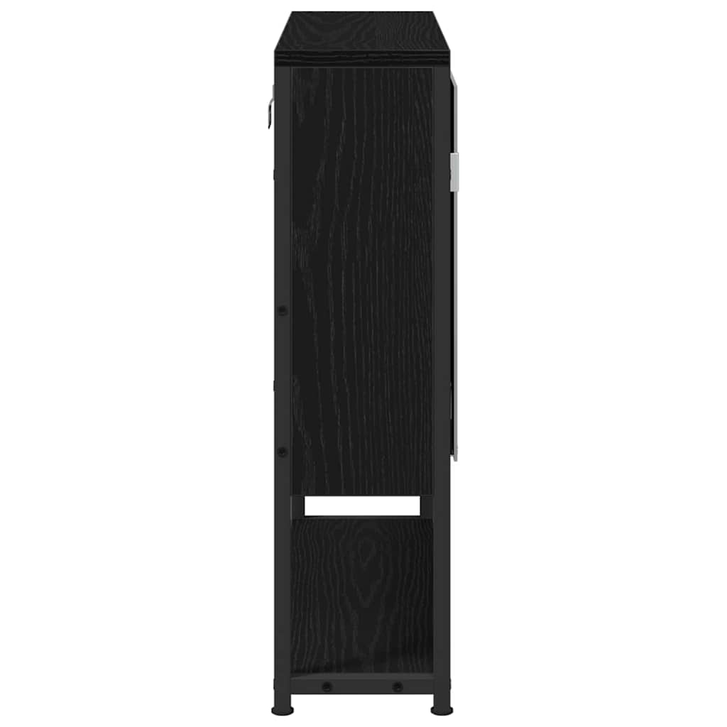 vidaXL Spiegelschrank mit Regal Schwarz Eichen-Optik 60 x 16 x 60 cm