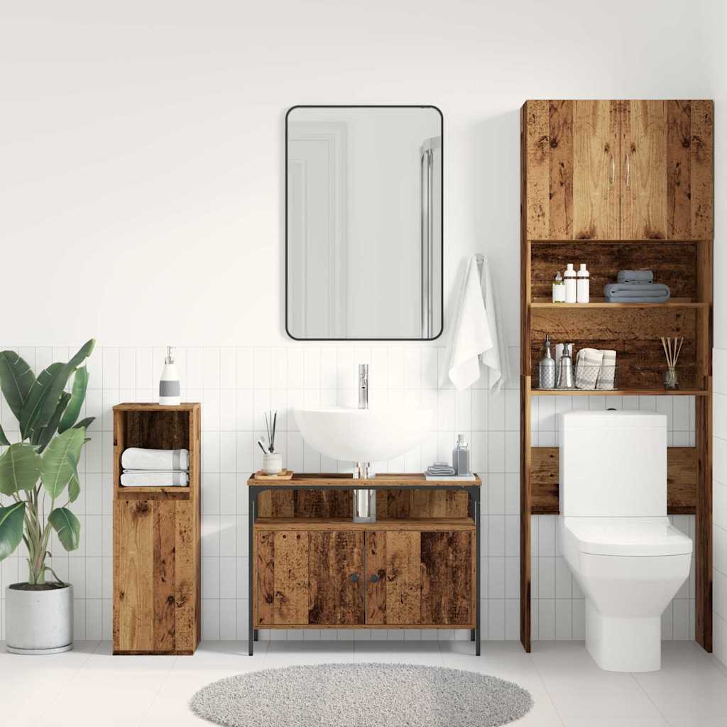 vidaXL Waschbeckenschrank Altholz 80 x 30 x 60 cm Holzwerkstoff