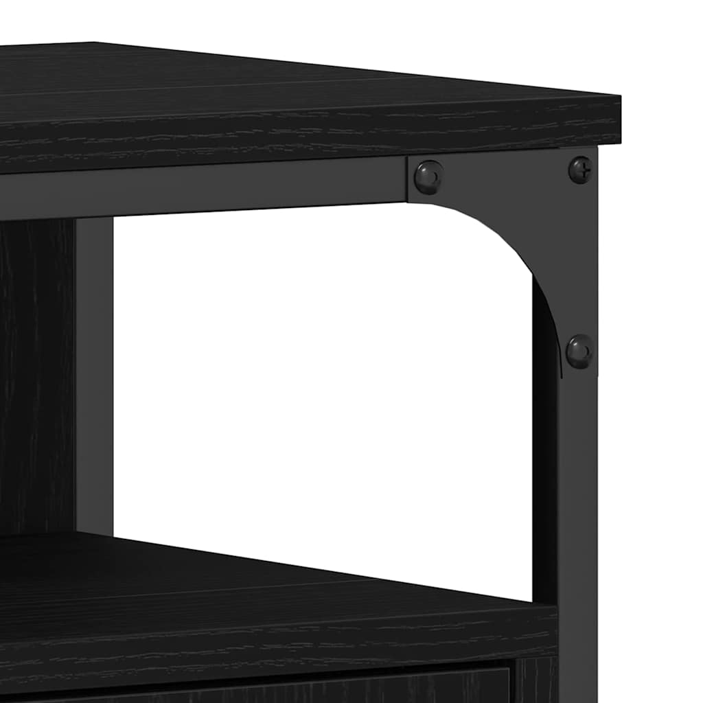 vidaXL Waschbeckenschrank mit Tür Schwarz Eichen-Optik 80 x 30 x 60 cm