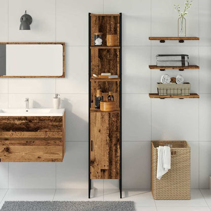 vidaXL Badezimmerschrank Altholz 33 x 33 x 185,5 cm Holzwerkstoff