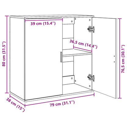 Sideboard Artisan-Eiche 79 x 38 x 80 cm Holzwerkstoff