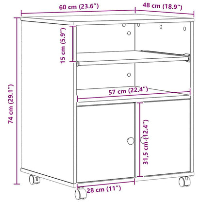 Druckerständer Altholz 60 x 48 x 74 cm Holzwerkstoff