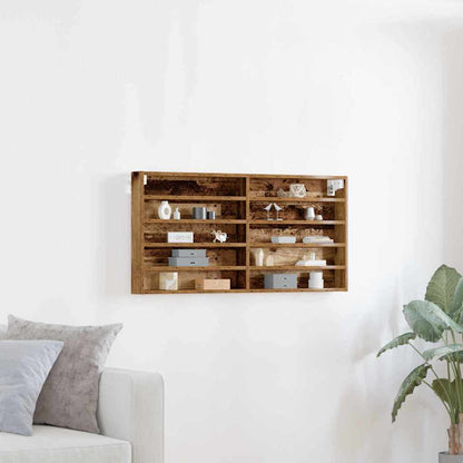 Vitrine mit Regal Altholz 100 x 8,5 x 50 cm Holzwerkstoff