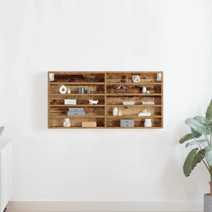 Vitrine mit Regal Altholz 100 x 8,5 x 50 cm Holzwerkstoff