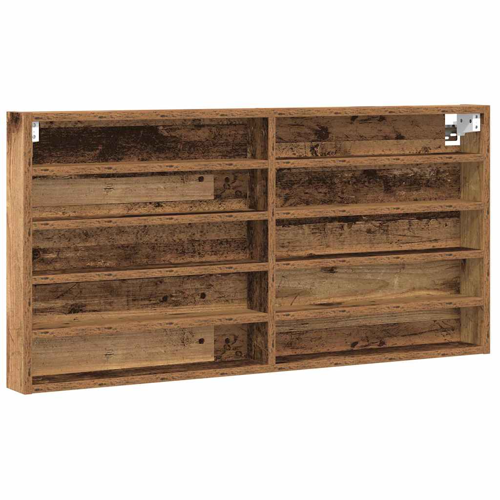 Vitrine mit Regal Altholz 100 x 8,5 x 50 cm Holzwerkstoff