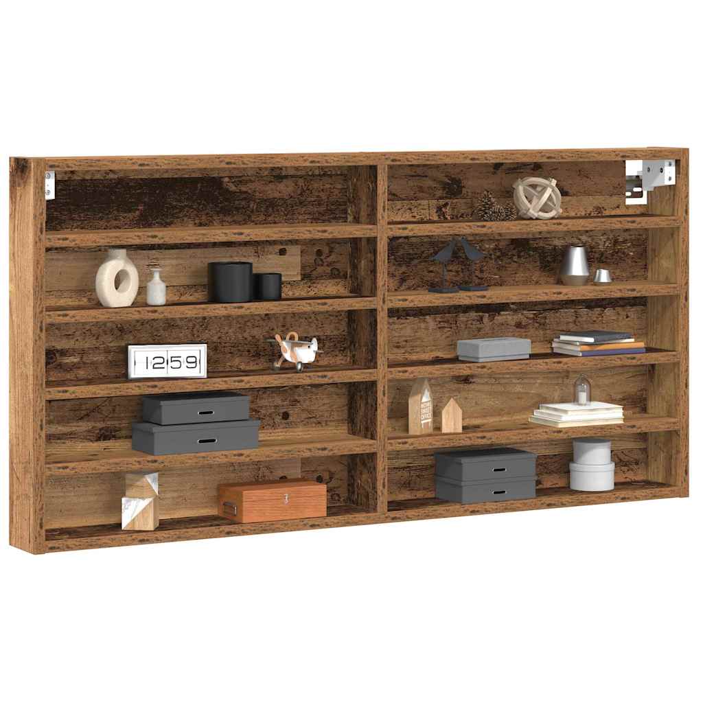 Vitrine mit Regal Altholz 100 x 8,5 x 50 cm Holzwerkstoff