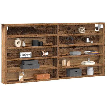 Vitrine mit Regal Altholz 100 x 8,5 x 50 cm Holzwerkstoff