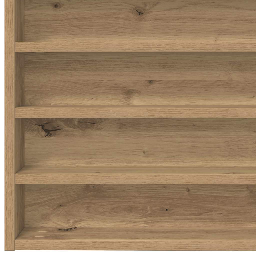 vidaXL Vitrine mit Regal Artisan-Eiche 100 x 8,5 x 50 cm Holzwerkstoff