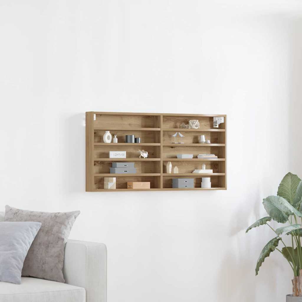 vidaXL Vitrine mit Regal Artisan-Eiche 100 x 8,5 x 50 cm Holzwerkstoff