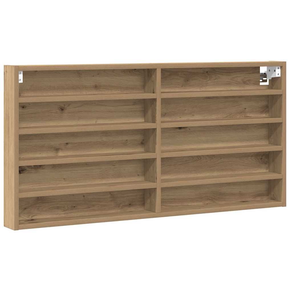 vidaXL Vitrine mit Regal Artisan-Eiche 100 x 8,5 x 50 cm Holzwerkstoff