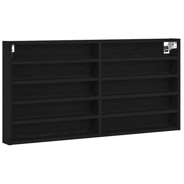 vidaXL Vitrine Schwarz Eichen-Optik 100 x 8,5 x 50 cm Holzwerkstoff