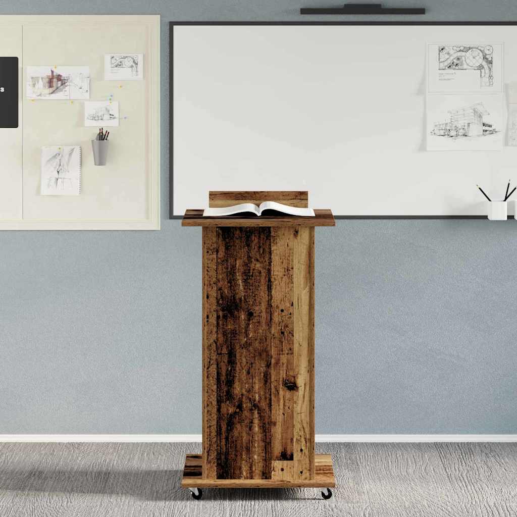 Podium mit Schubladen Altholz 55 x 55 x 107 cm Holzwerkstoff