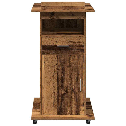 Podium mit Schubladen Altholz 55 x 55 x 107 cm Holzwerkstoff