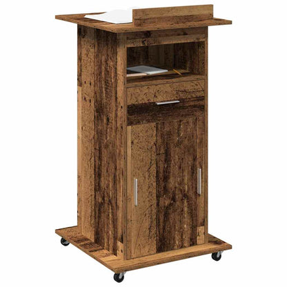 Podium mit Schubladen Altholz 55 x 55 x 107 cm Holzwerkstoff