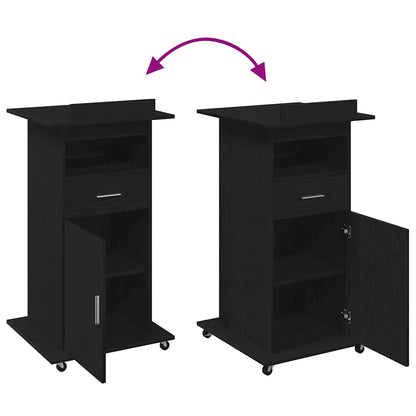 Podium Schwarz Eichen-Optik 55 x 55 x 107 cm Holzwerkstoff