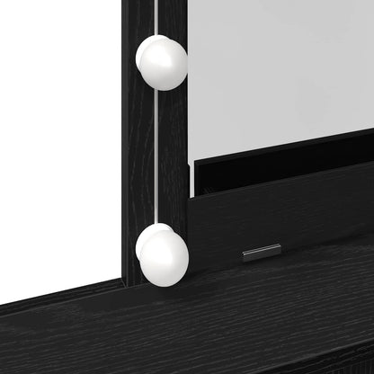Schminktisch mit Regal Schwarz Eichen-Optik 80 x 41 x 144,5 cm