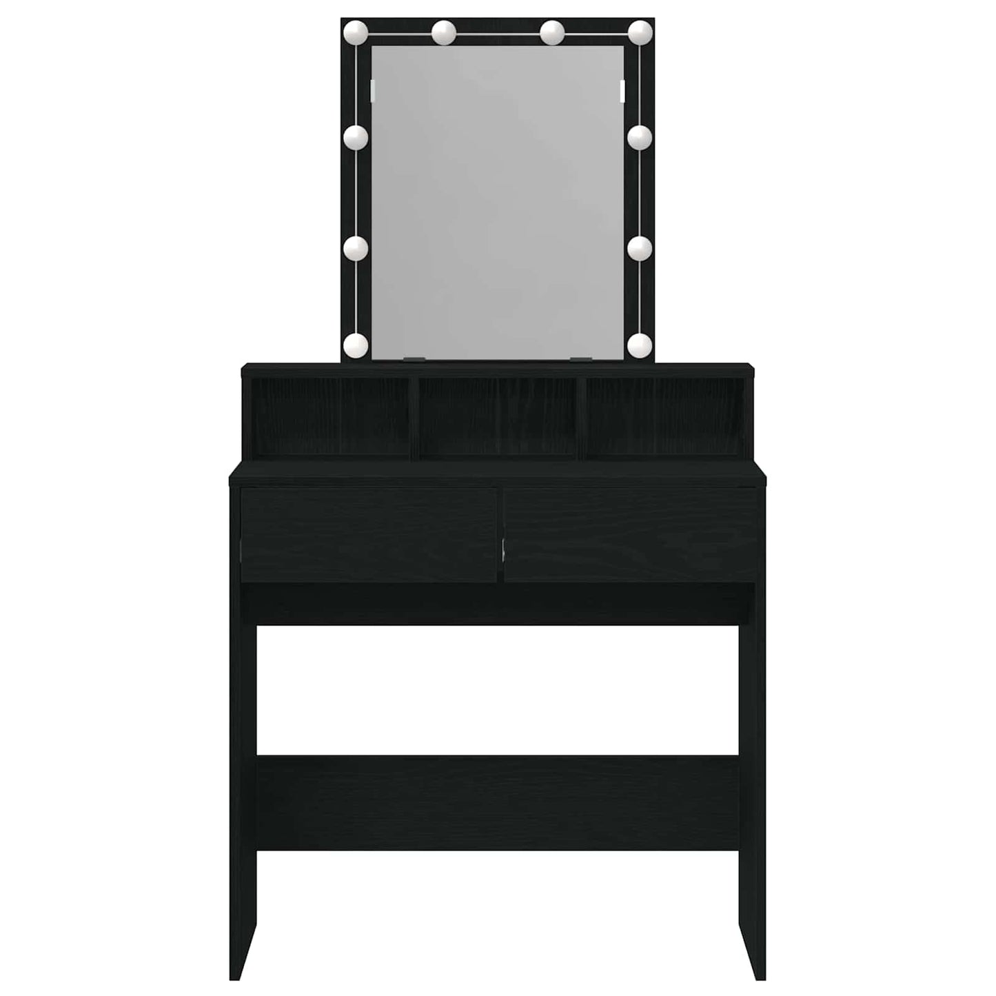 Schminktisch mit Regal Schwarz Eichen-Optik 80 x 41 x 144,5 cm