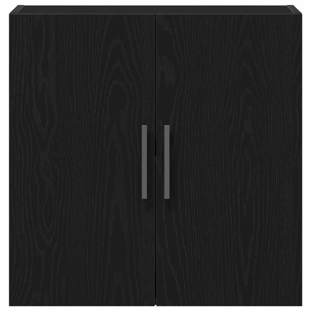 Wandschrank Wandmontiert Schwarz Eichen-Optik 60 x 31,5 x 60 cm