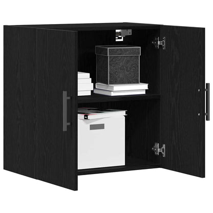 Wandschrank Wandmontiert Schwarz Eichen-Optik 60 x 31,5 x 60 cm