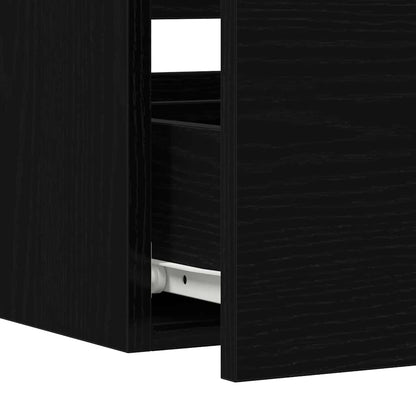 vidaXL Ensemble de meubles de salle de bain 2 pcs Noir aspect chêne Aggloméré