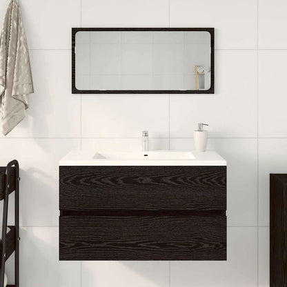 vidaXL Ensemble de meubles de salle de bain 2 pcs Noir aspect chêne Aggloméré