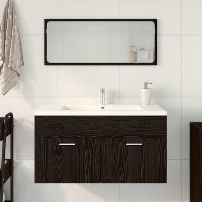vidaXL Ensemble de meubles de salle de bain 2 pcs Noir aspect chêne Aggloméré