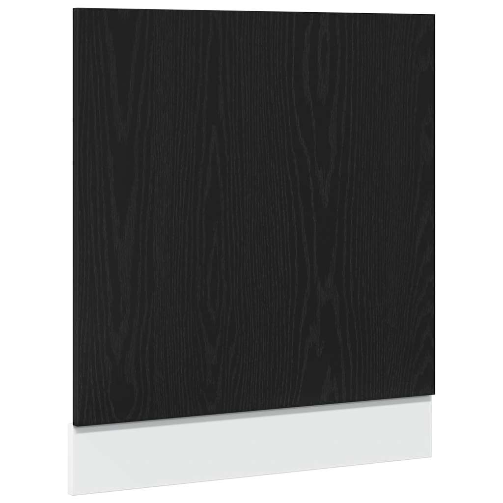 vidaXL Geschirrspülerblende Lyon Schwarz Eichen-Optik 60x1,5x67 cm
