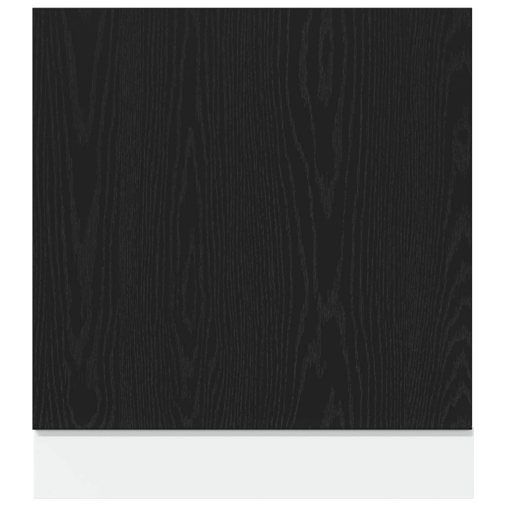 vidaXL Geschirrspülerblende Lyon Schwarz Eichen-Optik 60x1,5x67 cm