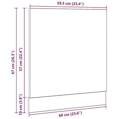vidaXL Geschirrspülerblende Lyon Schwarz Eichen-Optik 60x1,5x67 cm