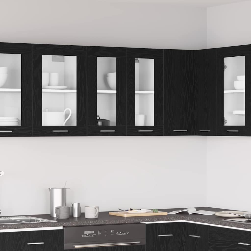 Hängeschrank Schwarz Eichen-Optik 60 x 31 x 60 cm Holzwerkstoff