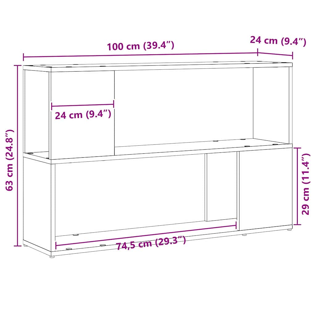 TV-Schrankset Schwarz 100 x 24 x 63 cm Holzwerkstoff