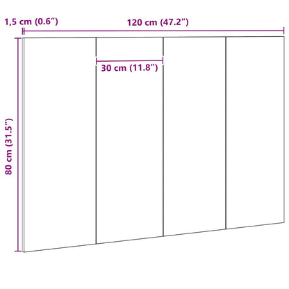 vidaXL Bettkopfteil Wandmontiert Schwarz Eichen-Optik Holzwerkstoff