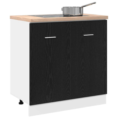 vidaXL Unterschrank für Spüle Schwarz Eiche 80x46x81,5 cm Holzwerkstoff