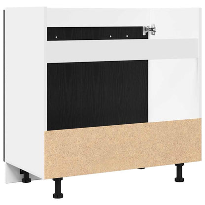 vidaXL Unterschrank für Spüle Schwarz Eiche 80x46x81,5 cm Holzwerkstoff